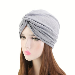 Cross Knot Elastic Turban Solid Beanie Casual Head Wrap Ramadan Head Scarf Chemo