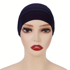 Solid Inner Cap Elastic Turban Women Head Wrap Hijab Underscarf Beanie