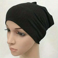 Solid Inner Cap Elastic Turban Women Head Wrap Hijab Underscarf Beanie
