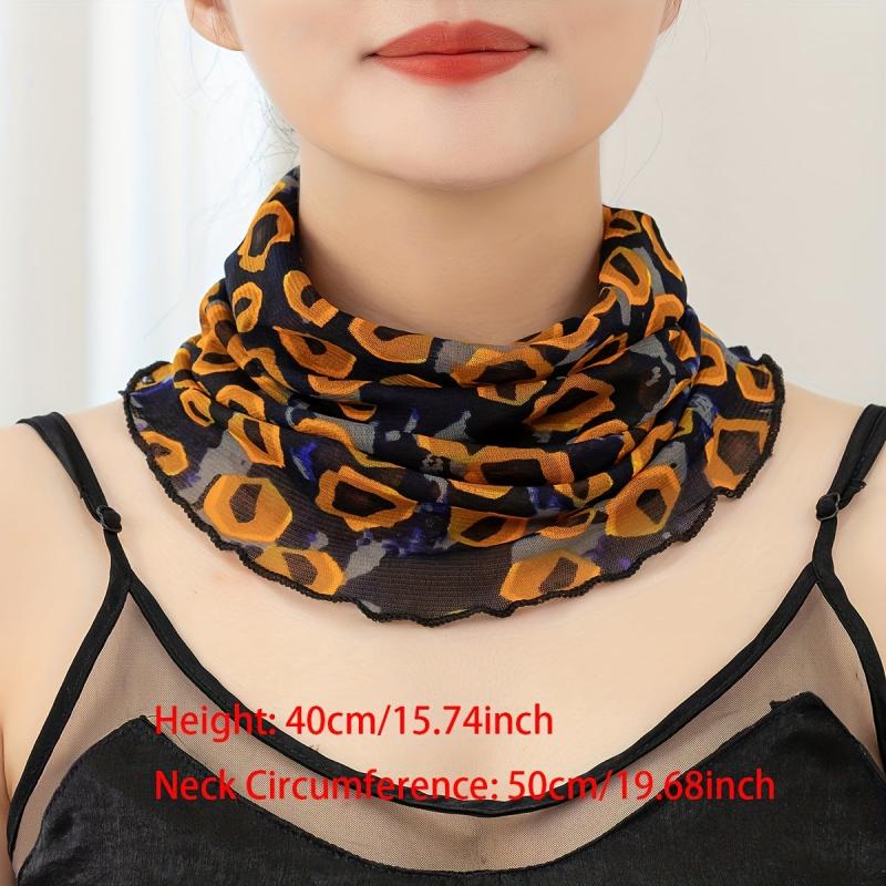 Ruffles Printed Scarf Thin Gauze Neck Gaiter Headband Face Covering