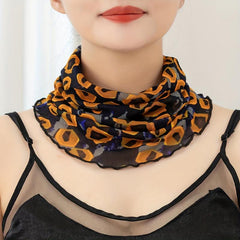 Ruffles Printed Scarf Thin Gauze Neck Gaiter Headband Face Covering