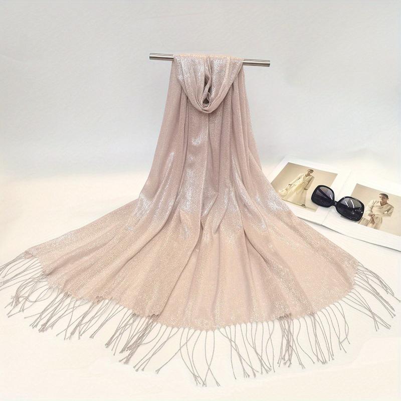 Pink Tassel Scarf Classic Shawl Casual Windproof Wraps For Party Prom Decorative