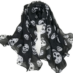 Skull Shape Pattern Scarves Long Shawl