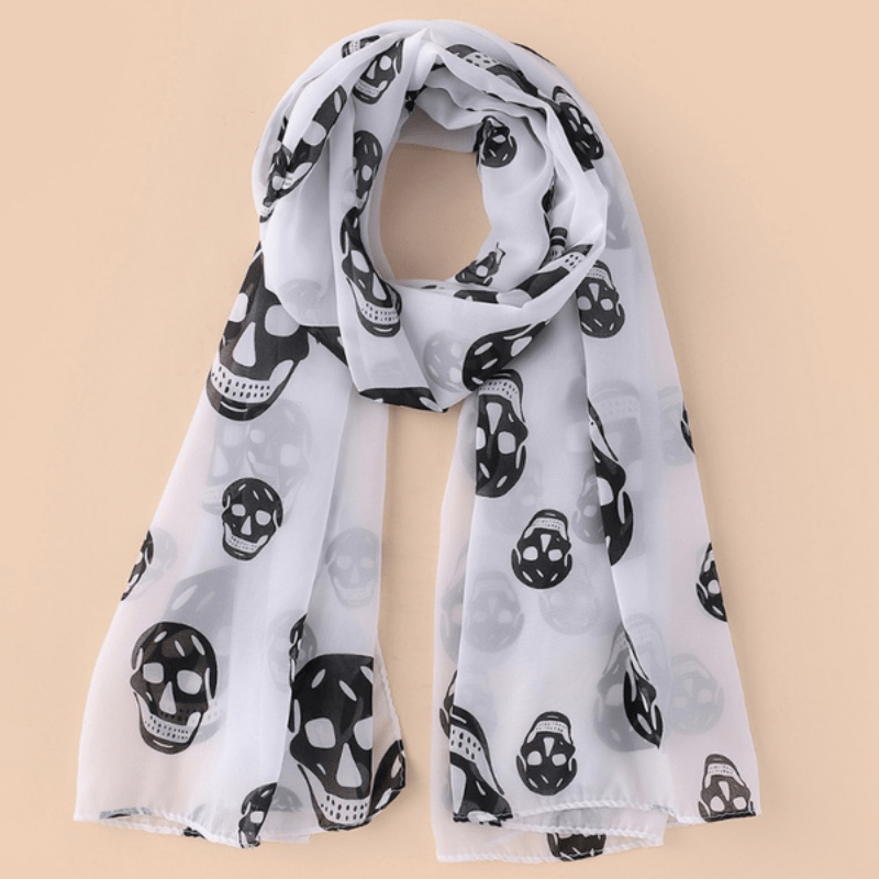 Skull Shape Pattern Scarves Long Shawl