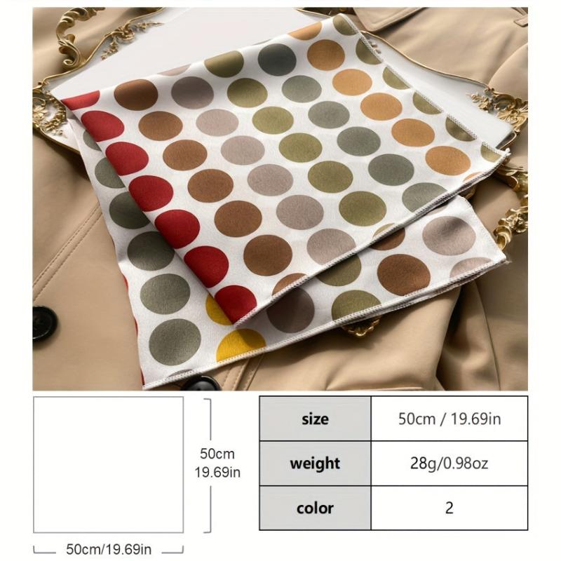 Colorful Polka Dots Square Scarf Silk Satin Neck Scarf Headband