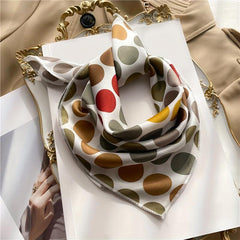 Colorful Polka Dots Square Scarf Silk Satin Neck Scarf Headband