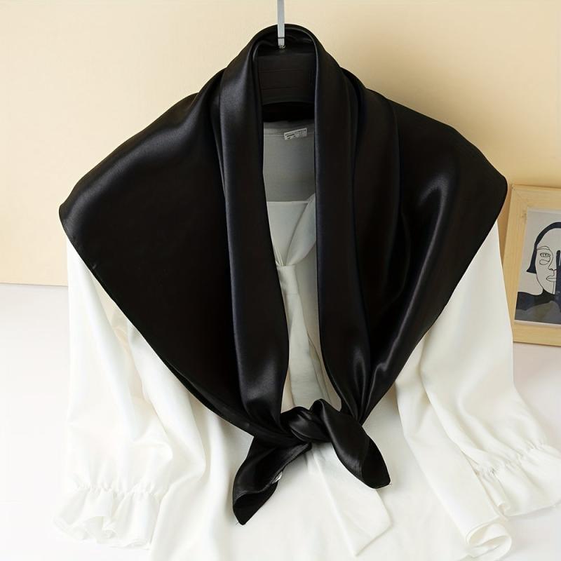 Satin Square Scarf Classic Casual Shawl Women Head Wrap Bandana