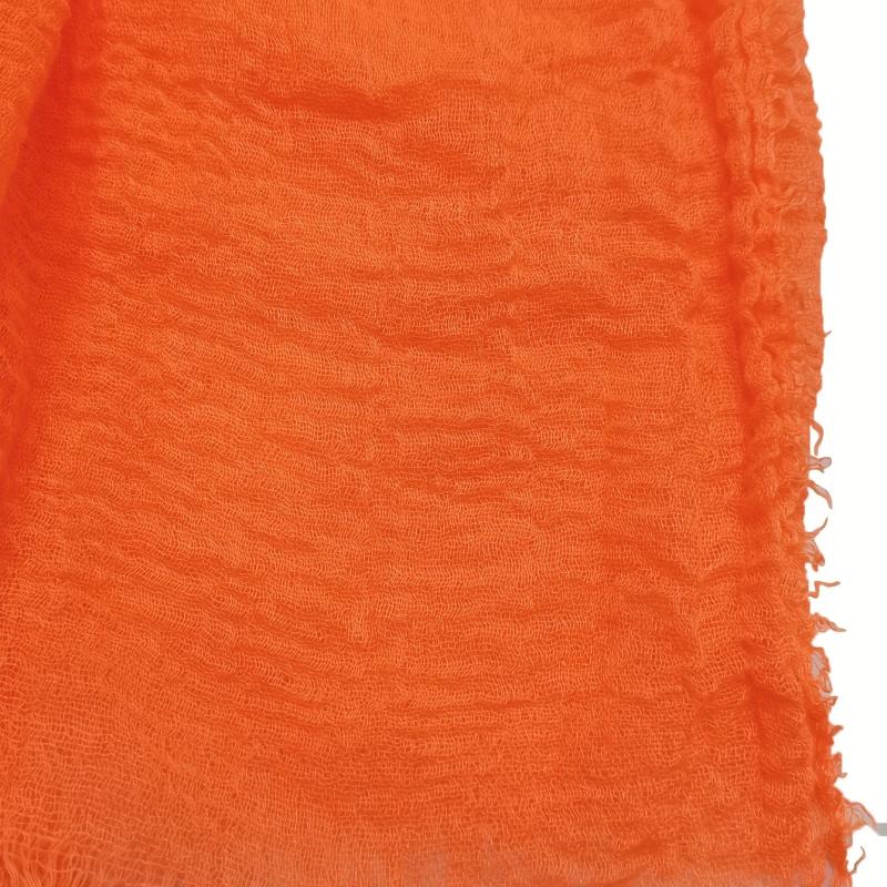 Fluorescent Orange Raw Edge Scarf Beach Sunscreen Shawl
