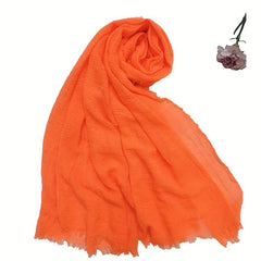 Fluorescent Orange Raw Edge Scarf Beach Sunscreen Shawl