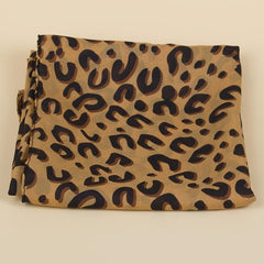 Leopard Print Chiffon Scarf Lightweight Floral Beach Wrap Shawl