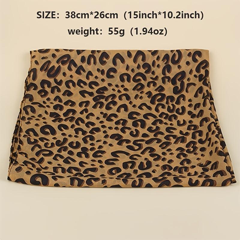 Leopard Print Chiffon Scarf Lightweight Floral Beach Wrap Shawl