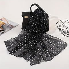 Polka Dot Print Chiffon Scarf Thin Shawl Breathable Gauze Head Wrap Women Boho