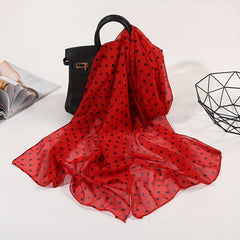 Polka Dot Print Chiffon Scarf Thin Shawl Breathable Gauze Head Wrap Women Boho