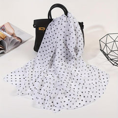 Polka Dot Print Chiffon Scarf Thin Shawl Breathable Gauze Head Wrap Women Boho