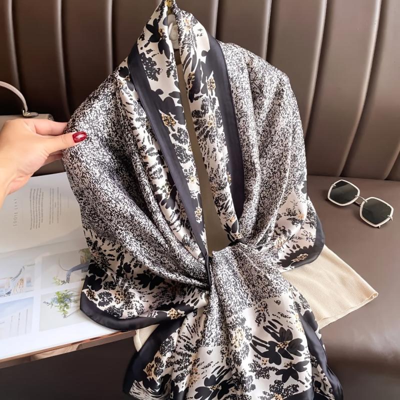 Abstract Graffiti Shawl Satin Sunscreen Windproof Head Wrap