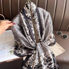 Abstract Graffiti Shawl Satin Sunscreen Windproof Head Wrap
