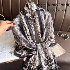 Abstract Graffiti Shawl Satin Sunscreen Windproof Head Wrap