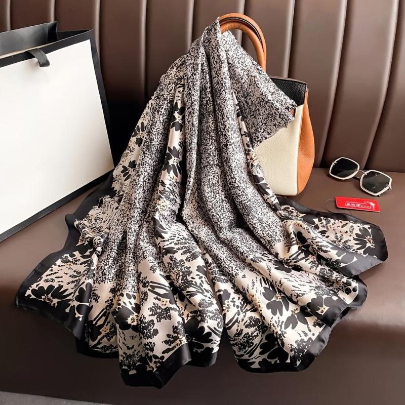 Abstract Graffiti Shawl Satin Sunscreen Windproof Head Wrap