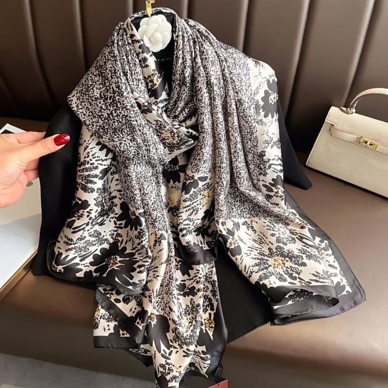 Abstract Graffiti Shawl Satin Sunscreen Windproof Head Wrap