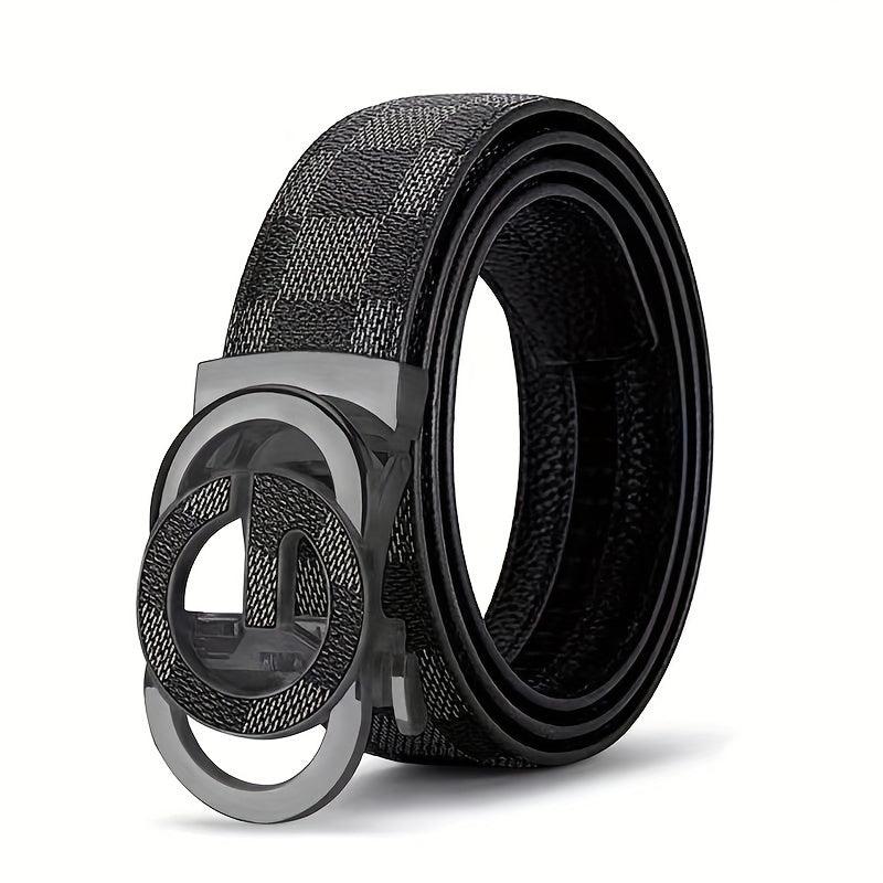 Men's Business Belt with Letter Buckle, Vintage Style