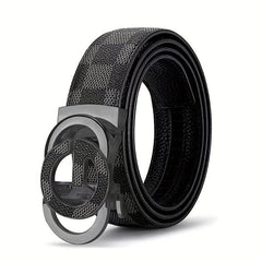 Men's Business Belt with Letter Buckle, Vintage Style