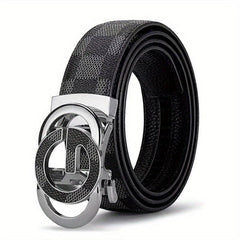Men's Business Belt with Letter Buckle, Vintage Style