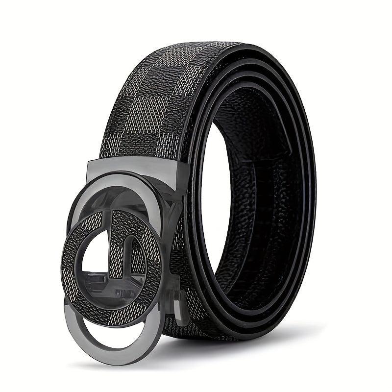 Men's Business Belt with Letter Buckle, Vintage Style