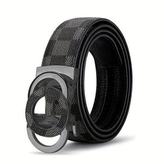 Men's Business Belt with Letter Buckle, Vintage Style