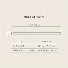 Men's Business Belt with Letter Buckle, Vintage Style