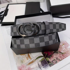 Men's Business Belt with Letter Buckle, Vintage Style