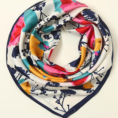 Women's Floral Silk Scarf Shawl Neck Wrap Headscarf Windproof Hair Accessory
