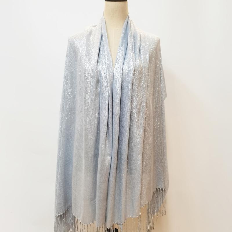 Silver Silk Tassel Scarf Casual Shawl Warm Wrap Women Outdoor Accessories