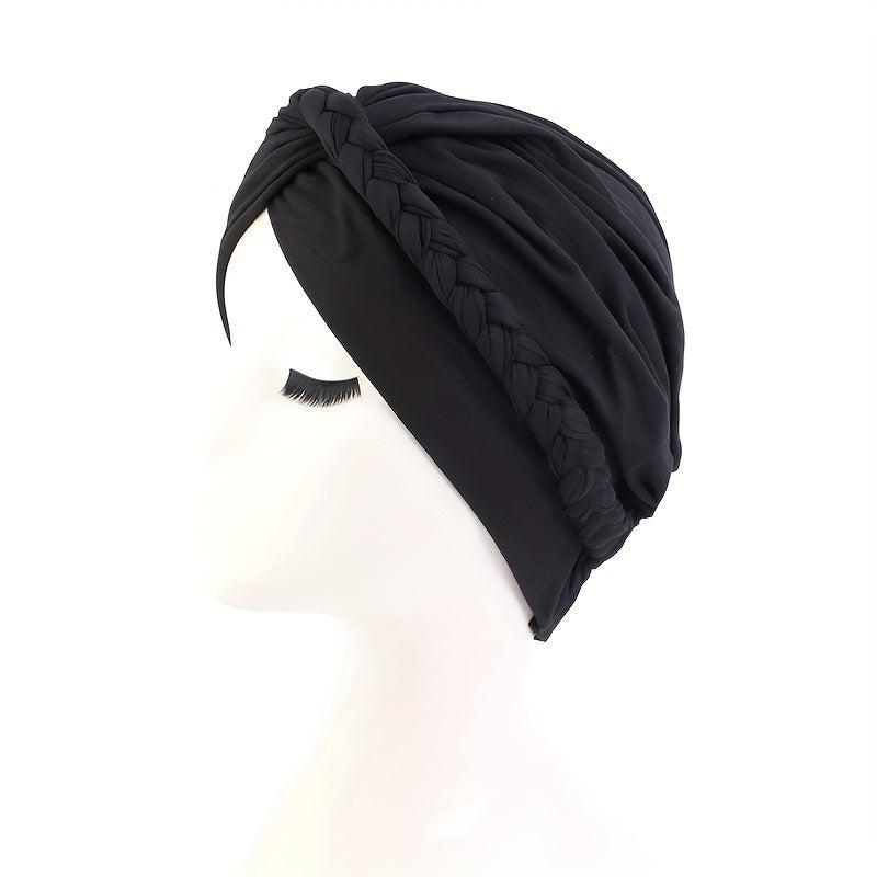 Bohemian Twist Braid Turban Hat Vintage Bandanna Head Scarf Casual Hijab