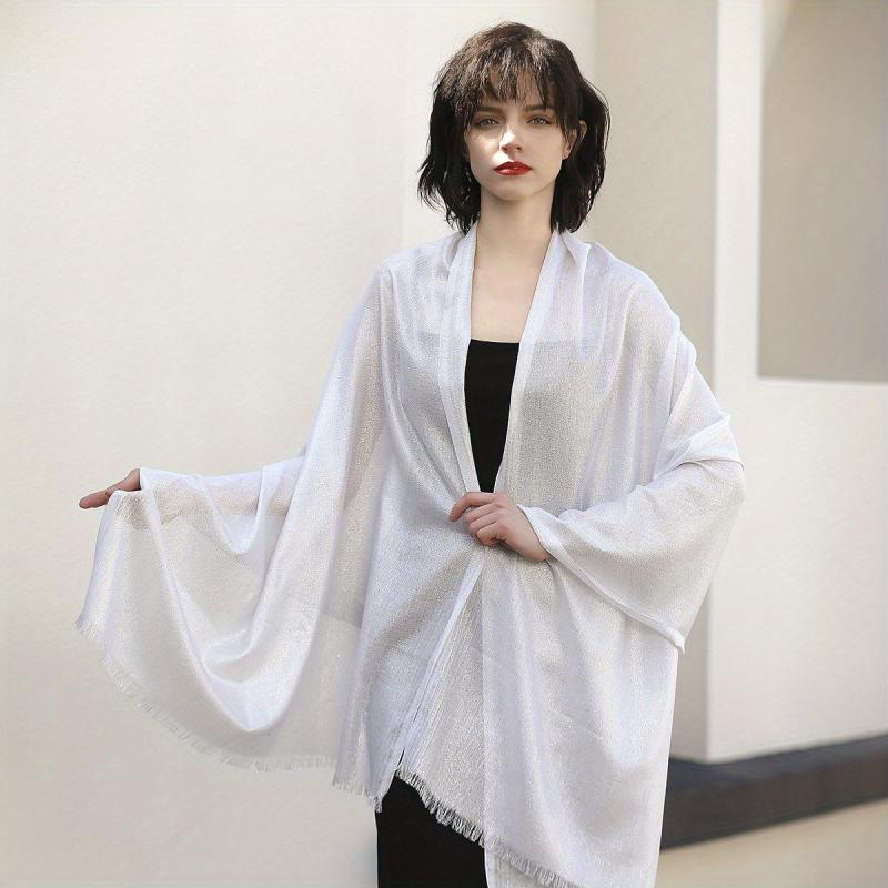 Glitter Tassel Shawl Long Scarf Wrap Women Cape For Party