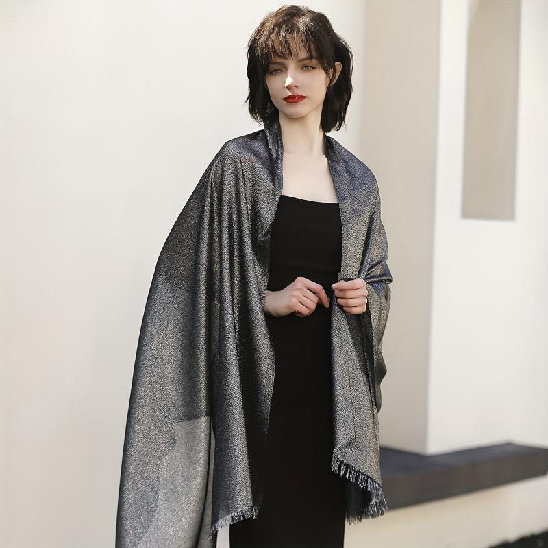 Glitter Tassel Shawl Long Scarf Wrap Women Cape For Party