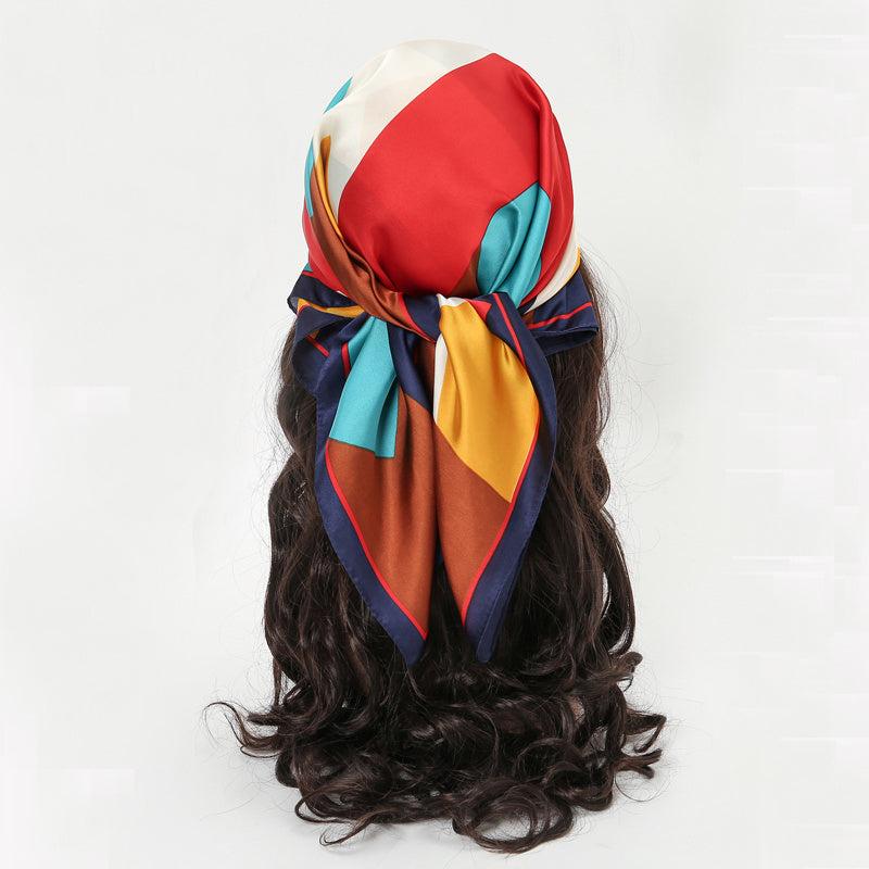 Square Silk Hair Wrapping Scarf Night Sleeping Bandanna