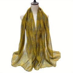 Tie Dye Print Voile Scarf Hijab Classic Double Thin Breathable Shawl