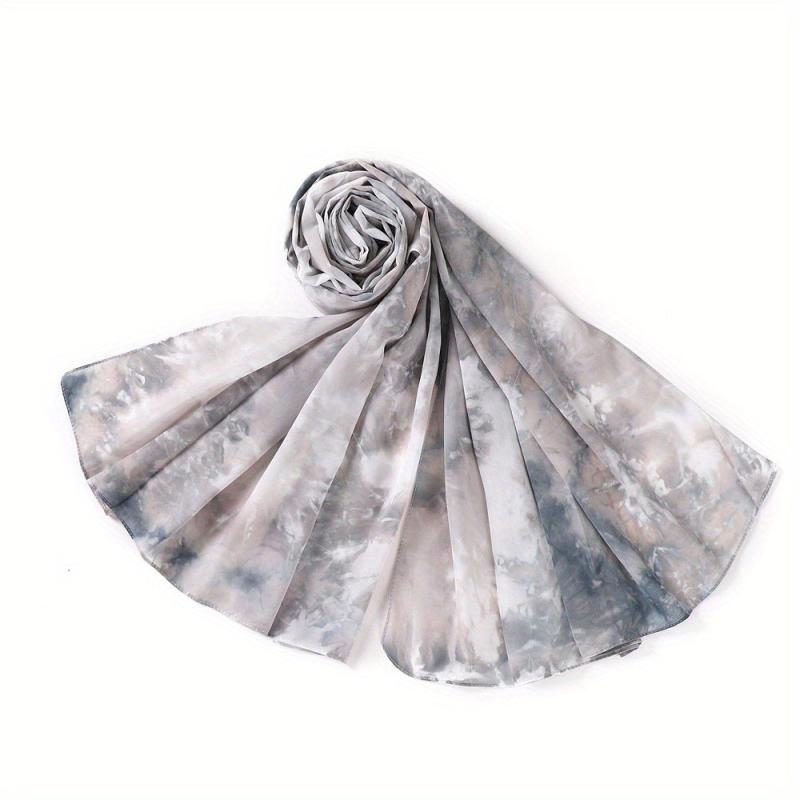 Tie Dye Chiffon Hijab Vintage Head Scarf Thin Shawl Turban