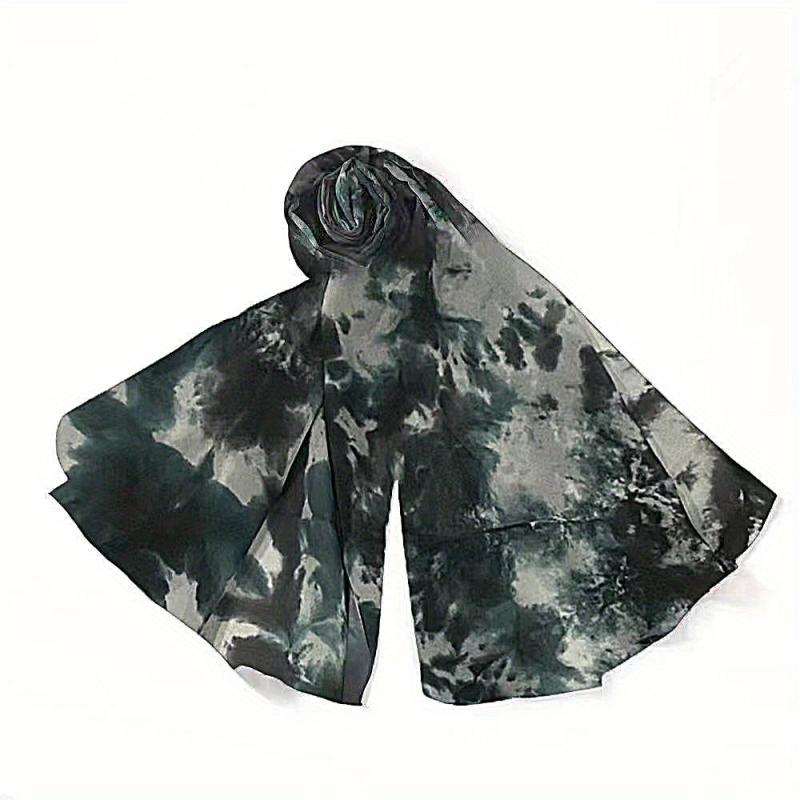 Tie Dye Chiffon Hijab Vintage Head Scarf Thin Shawl Turban