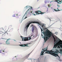 Leaf Print Light Purple Bandana Casual Square Scarf Neckerchief Women