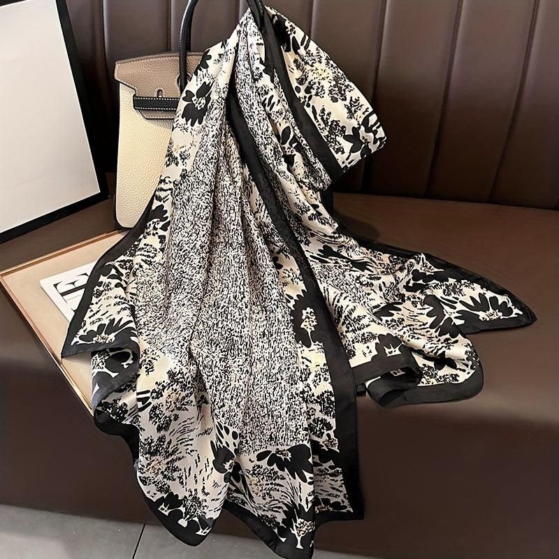 Chrysanthemum Print Large Silk Scarf