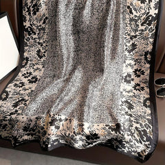Chrysanthemum Print Large Silk Scarf
