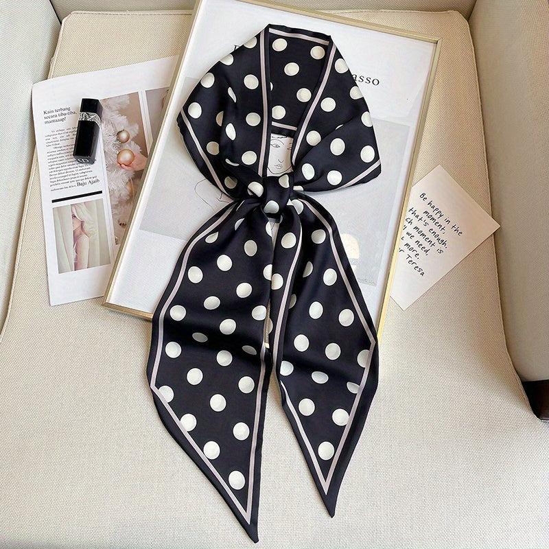 Polka Dot Print Twilly Scarf Long Ribbon Neck Tie Scarf