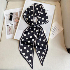 Polka Dot Print Twilly Scarf Long Ribbon Neck Tie Scarf