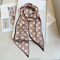 Polka Dot Print Twilly Scarf Long Ribbon Neck Tie Scarf