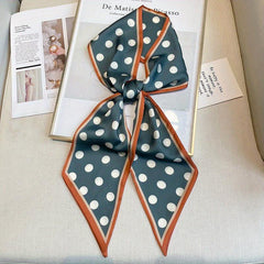 Polka Dot Print Twilly Scarf Long Ribbon Neck Tie Scarf