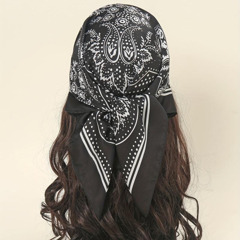 Paisley Print Bandana Classic Square Scarf Neckerchief Hair Accessories