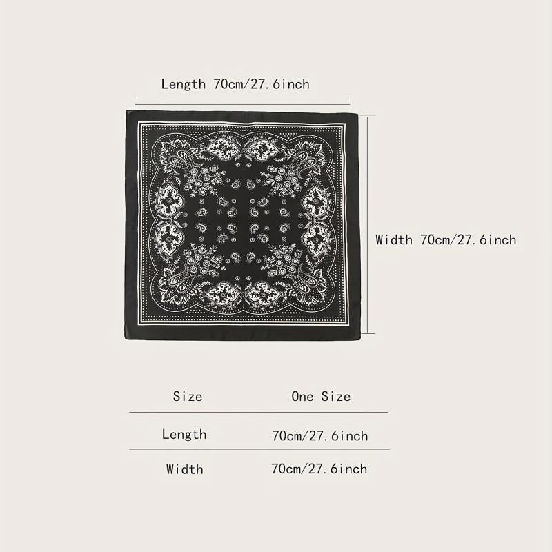 Paisley Print Bandana Classic Square Scarf Neckerchief Hair Accessories