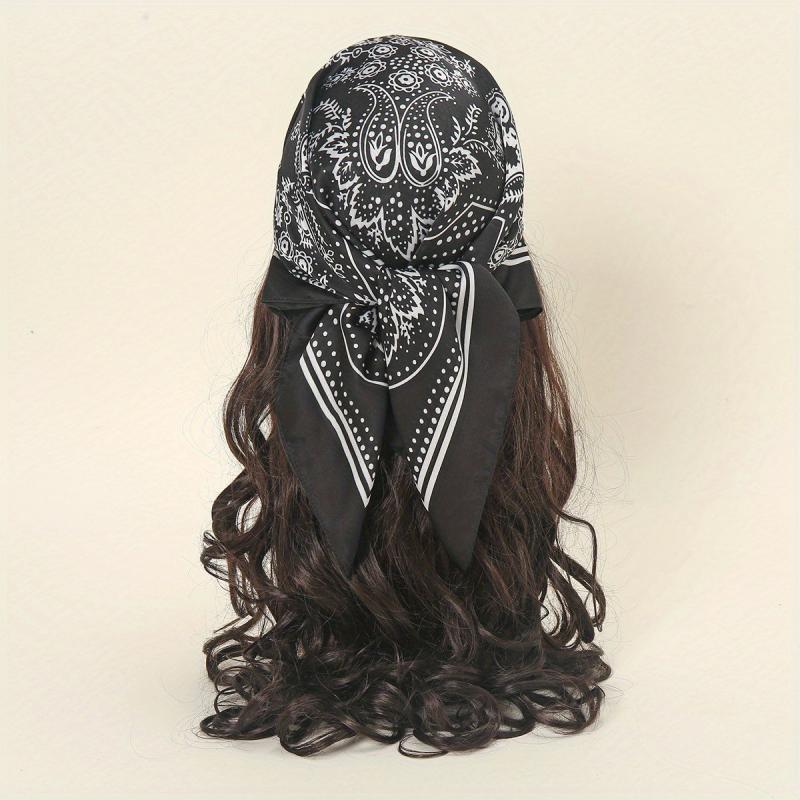 Paisley Print Bandana Classic Square Scarf Neckerchief Hair Accessories