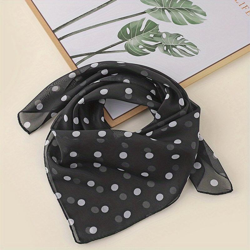 Polka Dot Print Bandana Gauze Square Scarf Casual Neckerchief Head Wrap